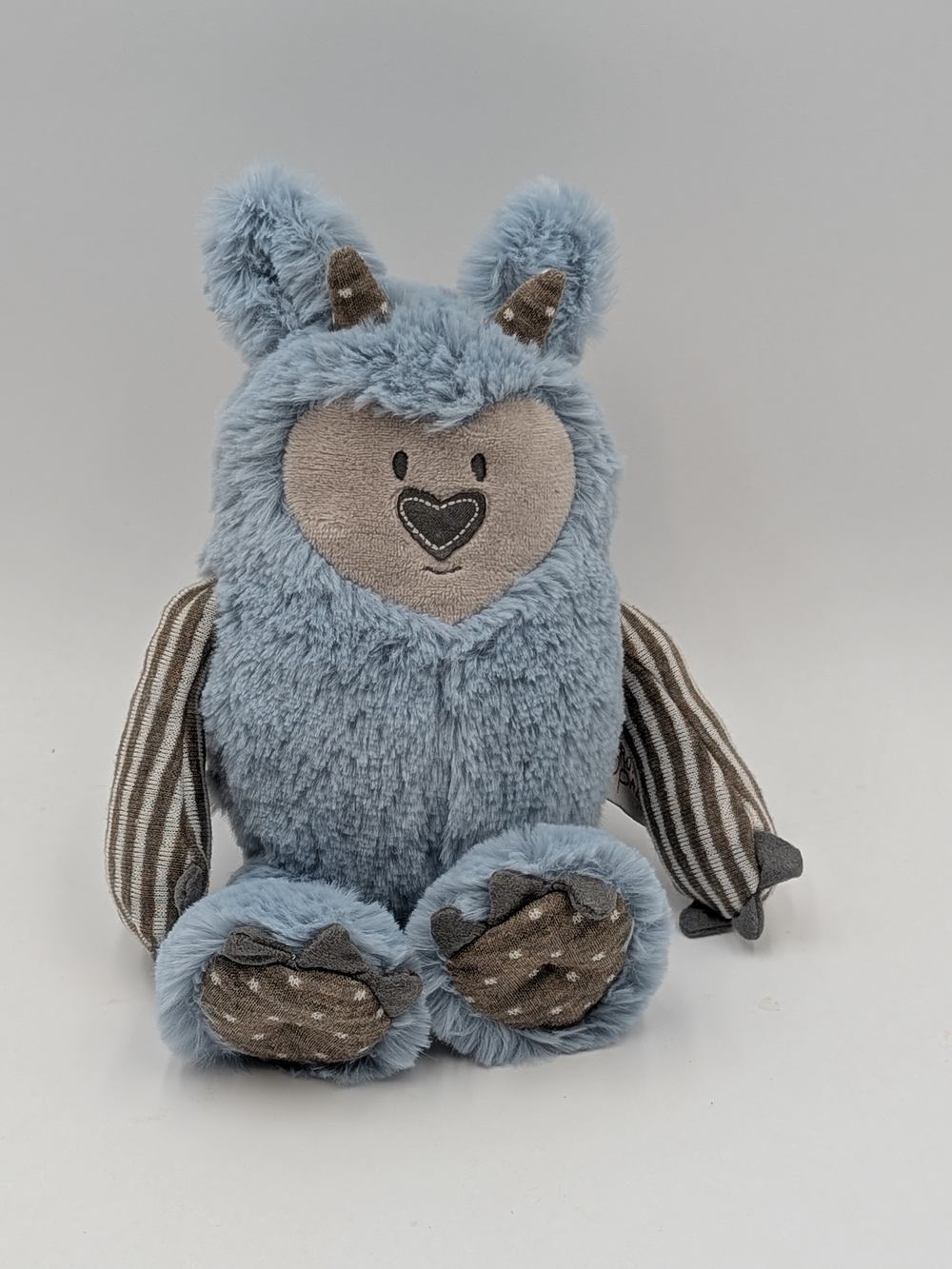 Growl Pal Blue Big Ears Patchwork Monster Heart Stripes Polka Dots DEMDACO Lovey
